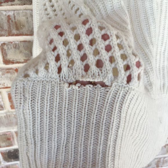 *flaw Rag & Bone Cashmere Athena Sweater Cream M - Picture 8 of 8
